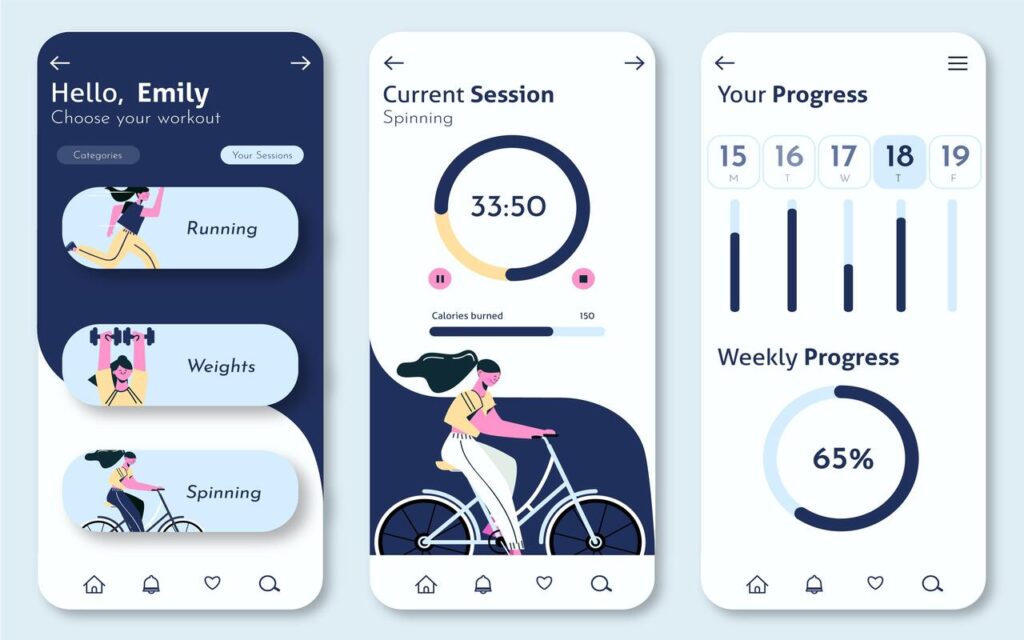 Picture represents how the wearable health care devices like smartwatches and fitness trackers provides the data to the user.